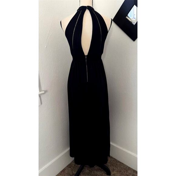 Womens Black Halter Neck Sleeveless Maxi Dress Size S Poof New York Macy's - Picture 7 of 10